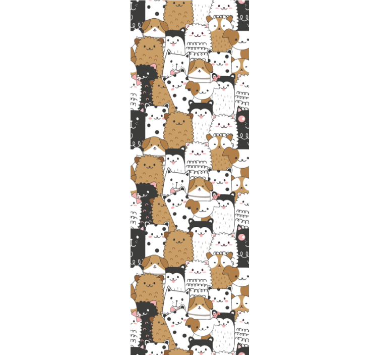 papel de parede para quarto Incríveis cães fofos sem costura - TenStickers