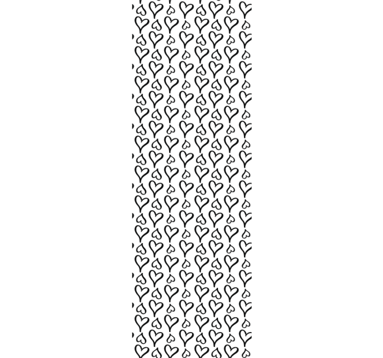 Papel de parede moderno ícones de coração ilustrados em preto - TenStickers