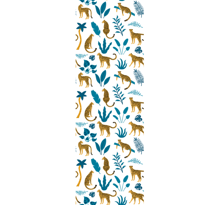 papel de parede para sala Padrão de leopardo tropical - TenStickers