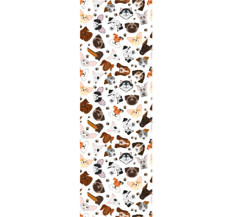 papel de parede para quarto Cria cabeças de cães - TenStickers