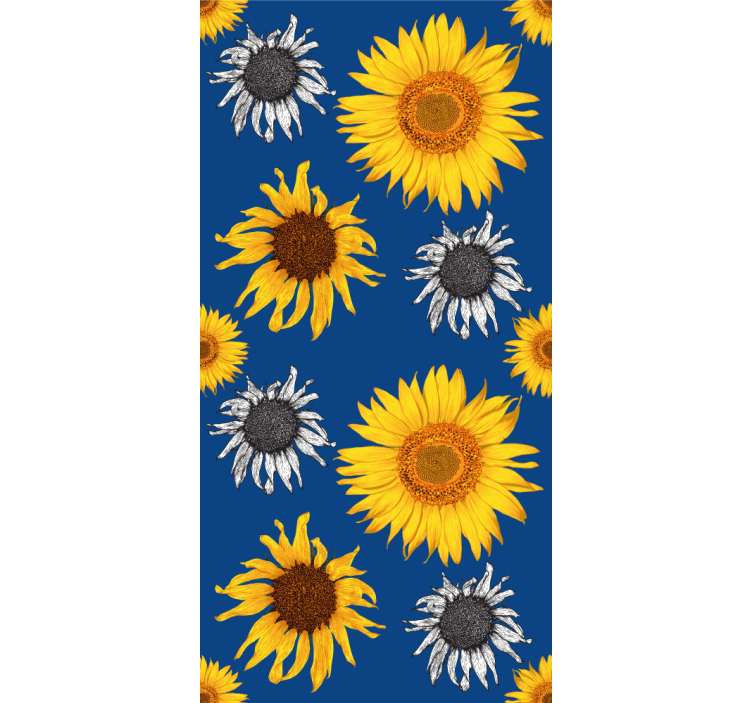 papel de parede flores conjunto de girassol - TenStickers