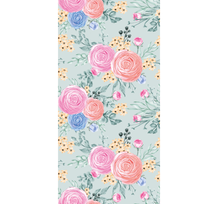 papel de parede floral Delicadas flores pastel - TenStickers
