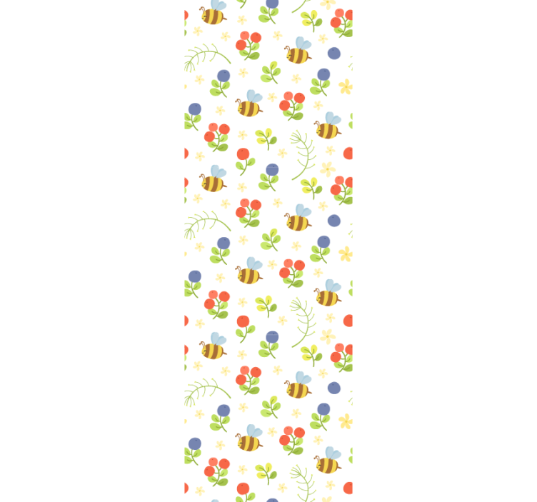 papel de parede infantil padrão de jardim de abelha - TenStickers