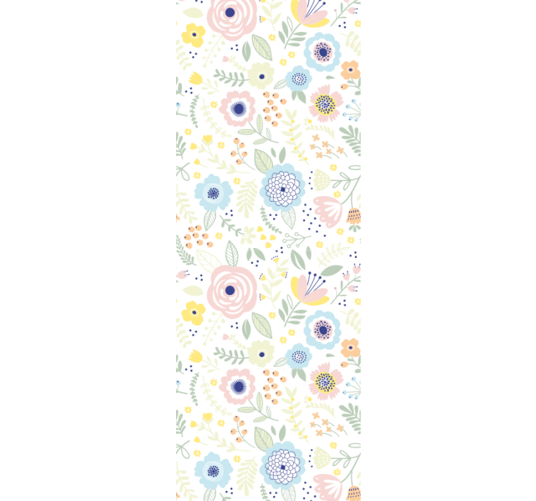 papel de parede flores padrão de jardim floral - TenStickers