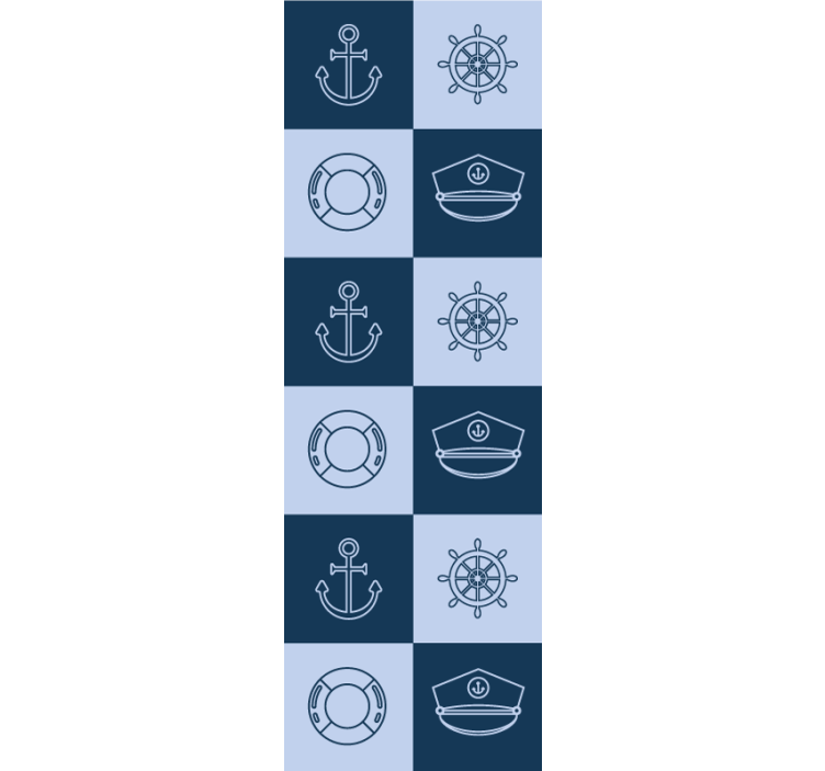 papel de parede azulejo padrão de azulejo náutico - TenStickers