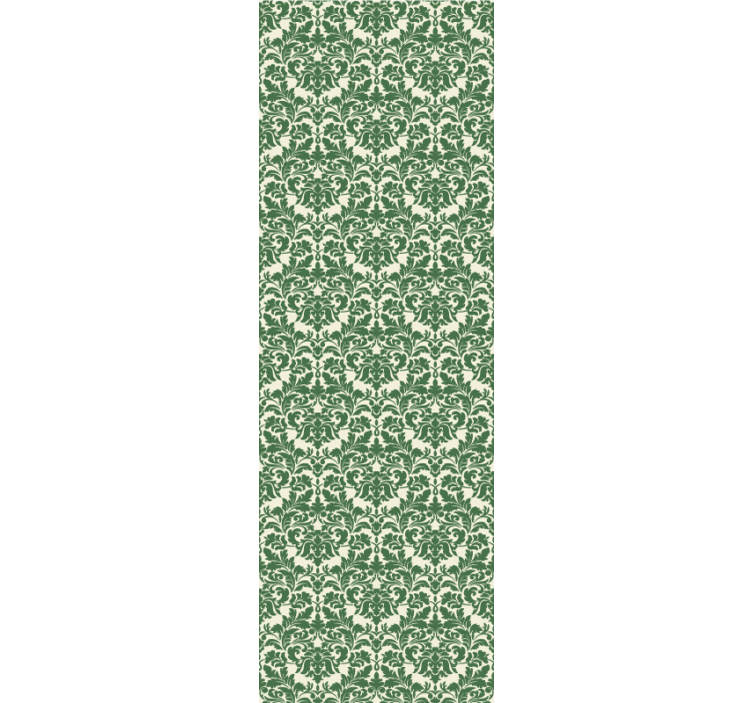 papel de parede floral Padrão geométrico de flores verdes - TenStickers