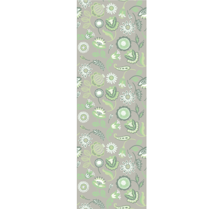 papel de parede floral motivo floral verde - TenStickers