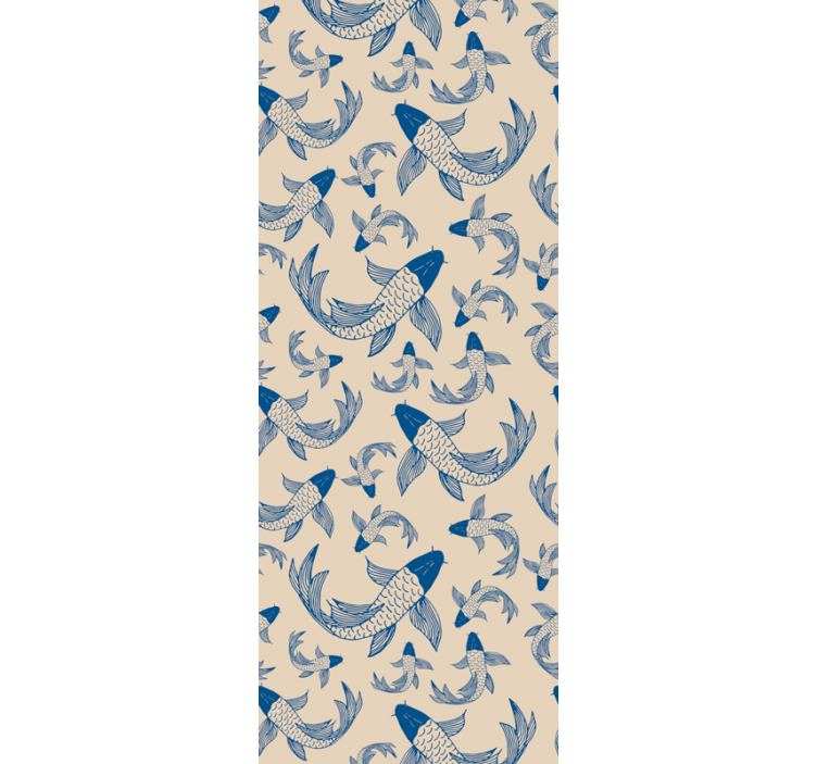 papel de parede para sala Peixes nadando e bege - TenStickers