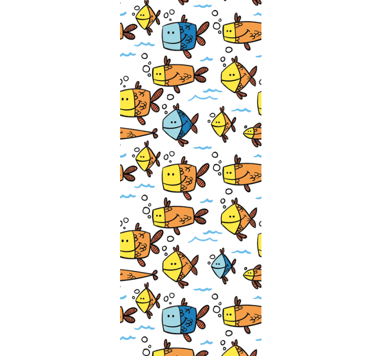 Papel de parede peixes diversão aquática de desenho animado - TenStickers
