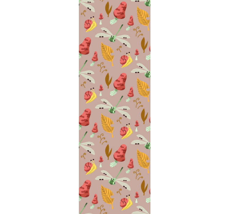 Papel de parede natureza Padrão de fauna e flora de outono - TenStickers