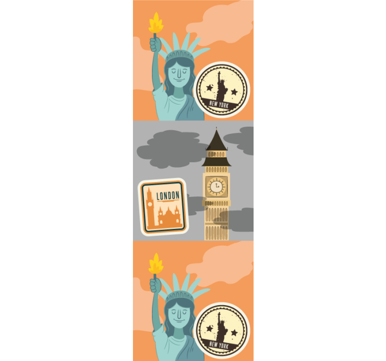 papel de parede Nova York marcos icônicos da cidade - TenStickers