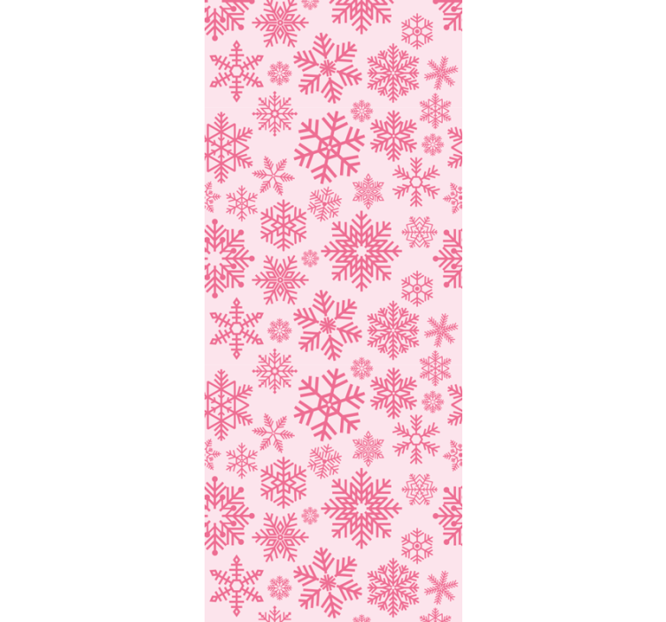 papel de parede para sala Desenho de flocos de neve rosa - TenStickers