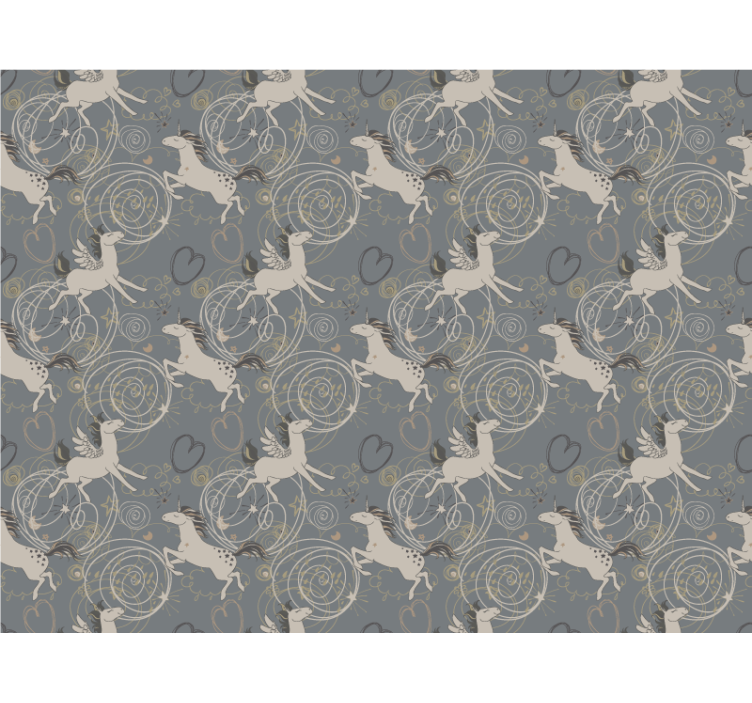 papel de parede infantil Unicórnios pégasos sobre um fundo escuro - TenStickers