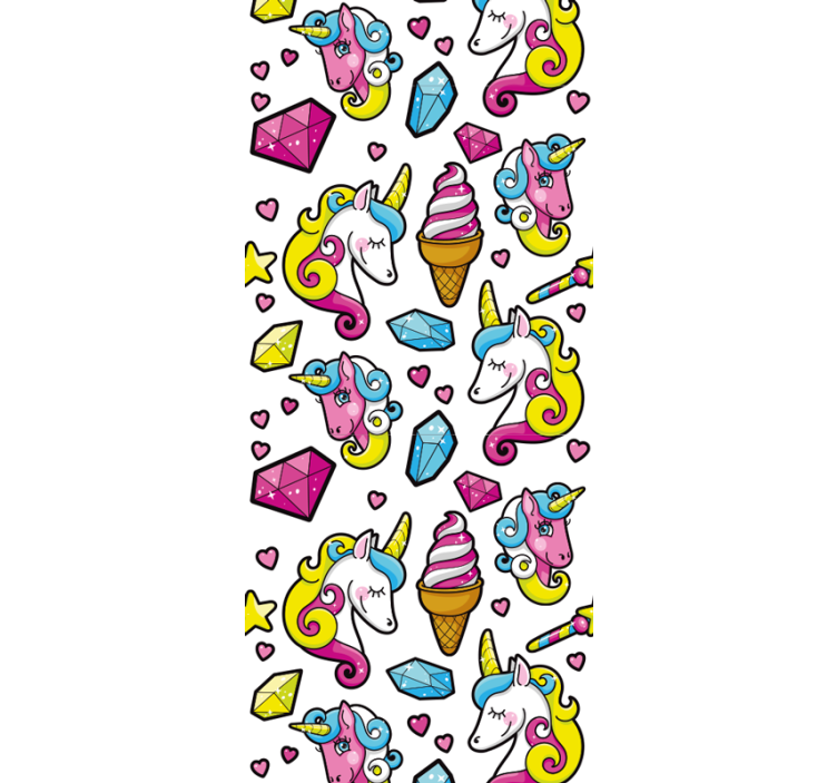 papel de parede infantil motivo de fantasia de unicórnio - TenStickers