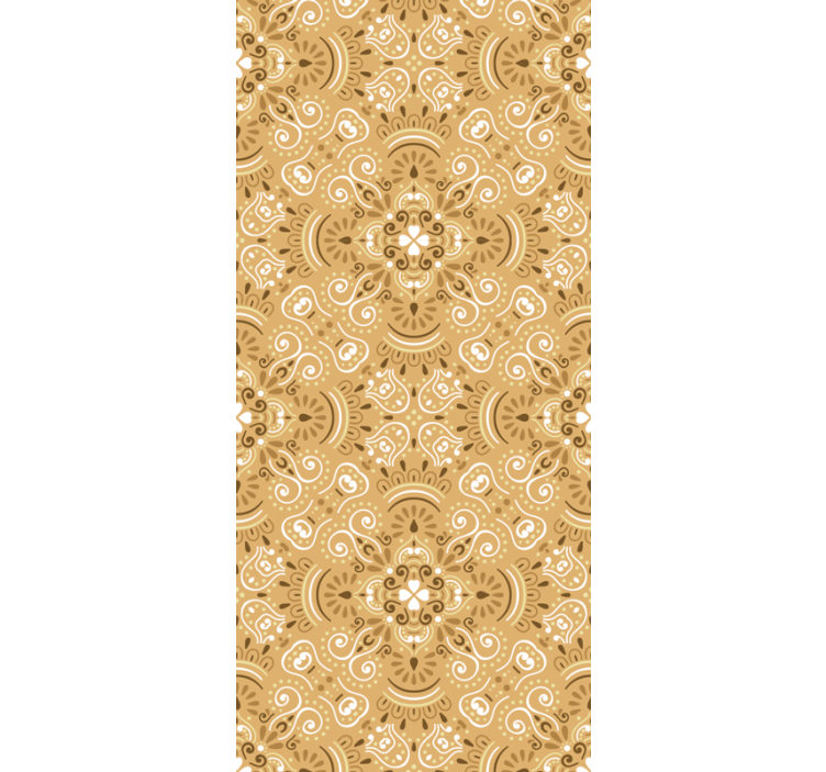 papel de parede clássico Padrão ornamental bege vintage - TenStickers