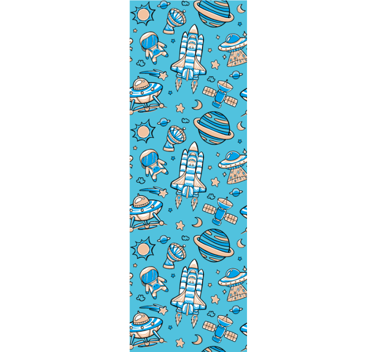 papel de parede infantil Nave espacial recomeçar em um céu azul - TenStickers