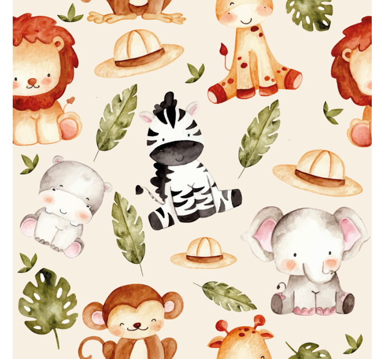 papel de parede infantil Safari bege - TenStickers