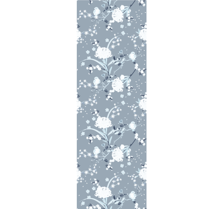 papel de parede floral Cerejeira azul claro em flor - TenStickers