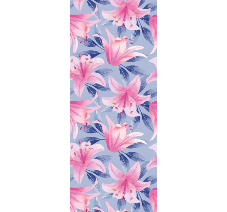 papel de parede floral elegante padrão de lírio - TenStickers