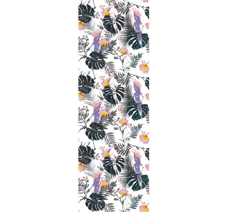 Papel de parede natureza flora de aves tropicais - TenStickers