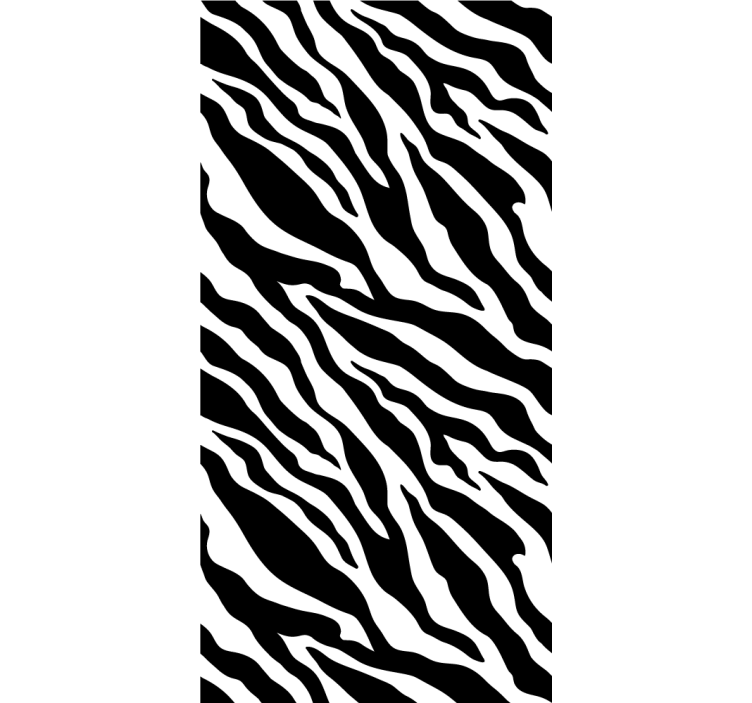 papel de parede para sala Zebra com estampa animal preto e branco - TenStickers