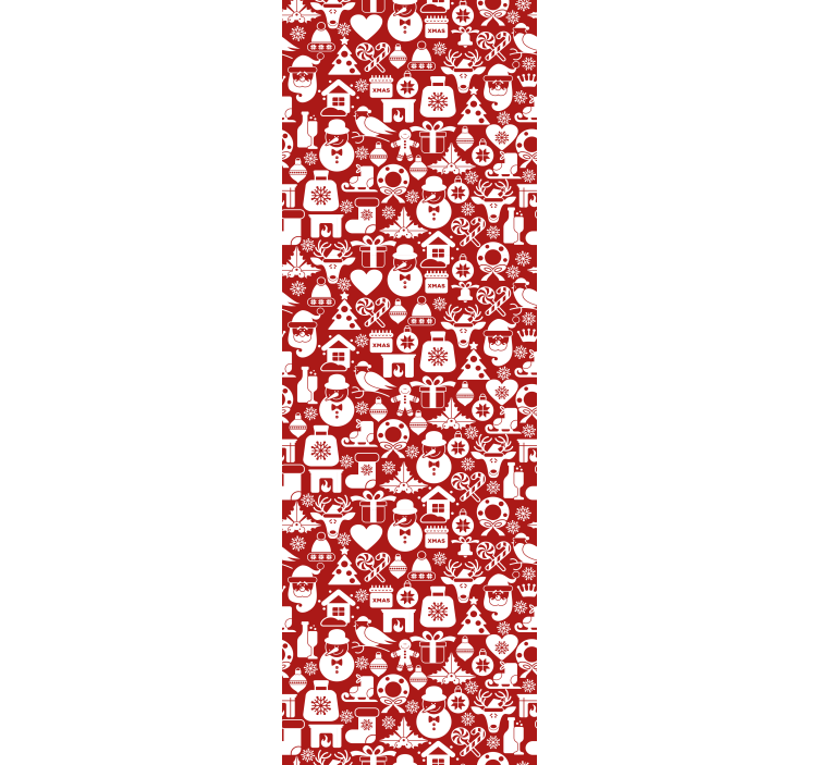 papel de parede para sala ícones de natal fundo vermelho - TenStickers
