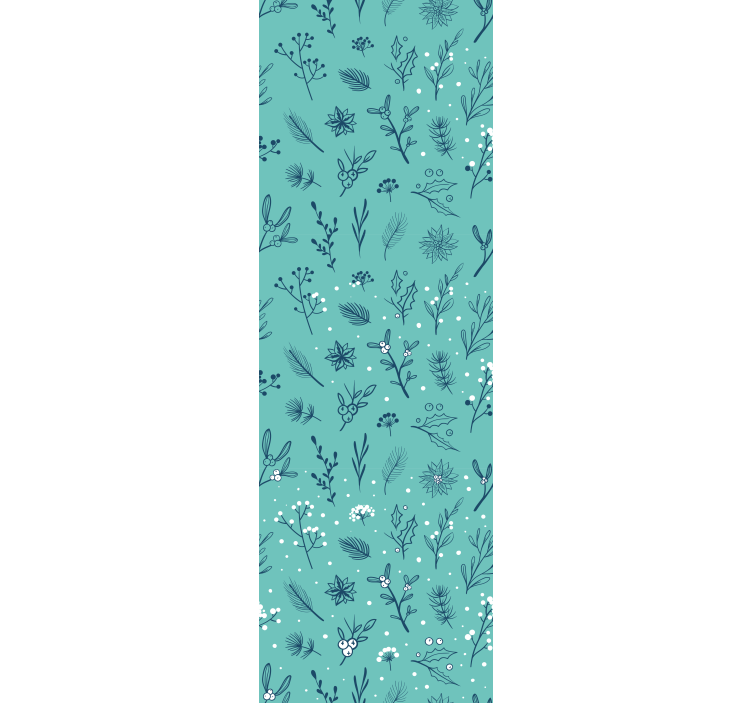 papel de parede para quarto ícones de padrão de natal azul ligth - TenStickers