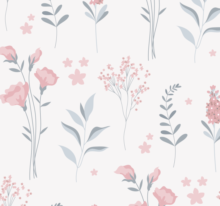 papel de parede floral Flores rosa - TenStickers