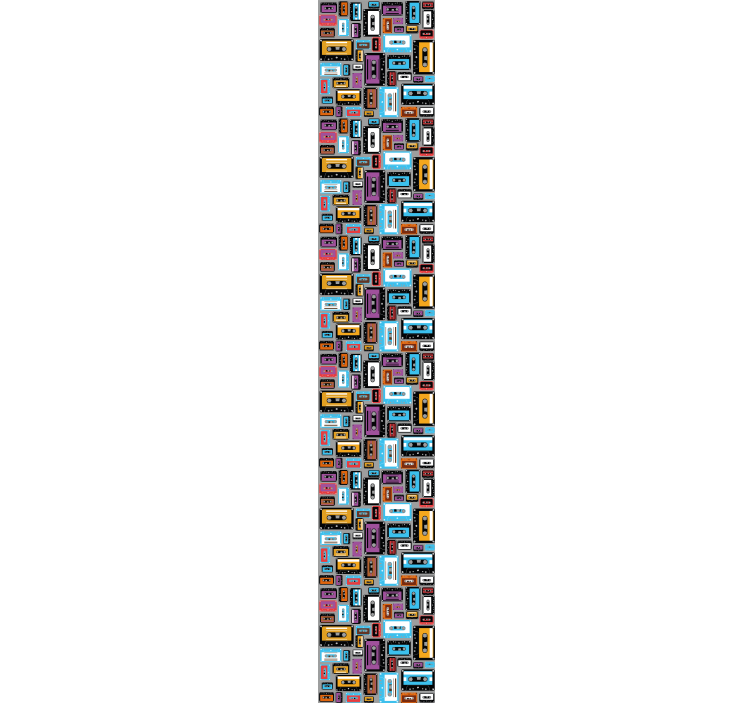papel de parede outros vintage Padrão de fita cassete retro anos  - TenStickers
