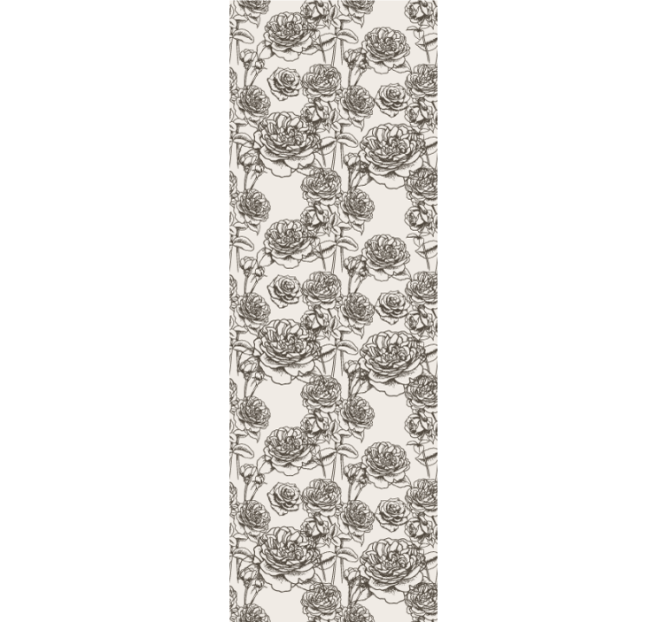 papel de parede flores desenho de rosa - TenStickers