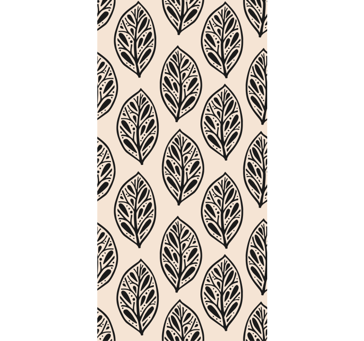 Papel de parede natureza Folhas de árvore pretas fofas - TenStickers