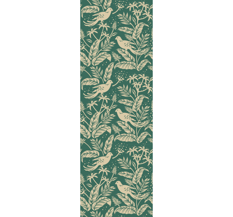 Papel de parede natureza Dourado e verde tropical selvagem - TenStickers