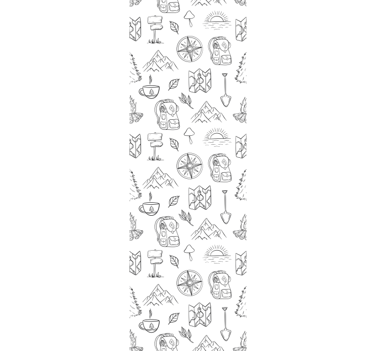 Papel de parede moderno esboço de aventura ao ar livre - TenStickers