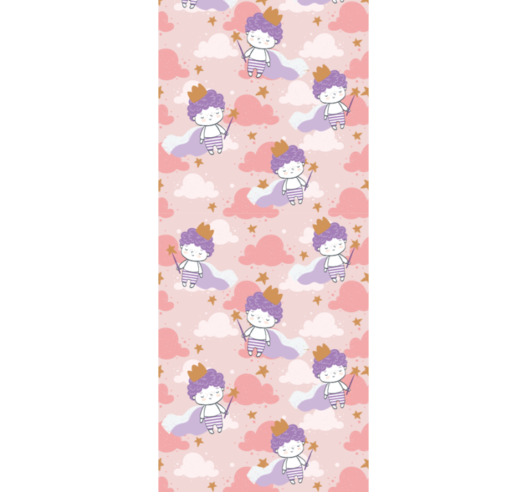 Papel de parede vintage Principezinho dos anos 80 com coroa - TenStickers