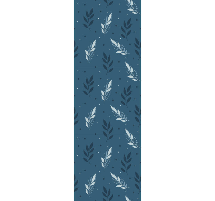 papel de parede para sala Padrão de folhas azul claro - TenStickers