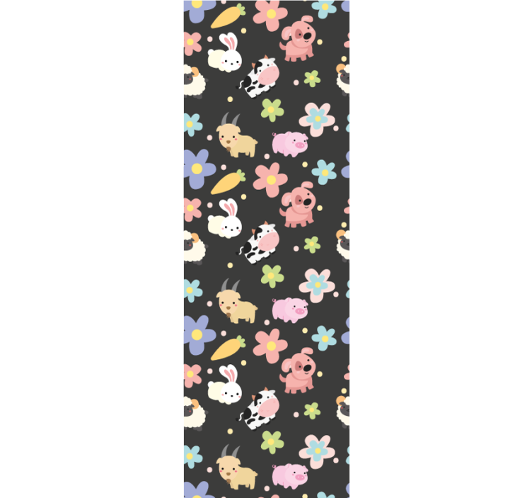 Papel de parede animais diversão com padrão animal - TenStickers