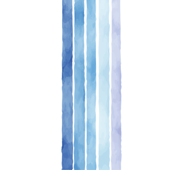 papel de parede casa de banho Padrão de linha aquarela azul - TenStickers