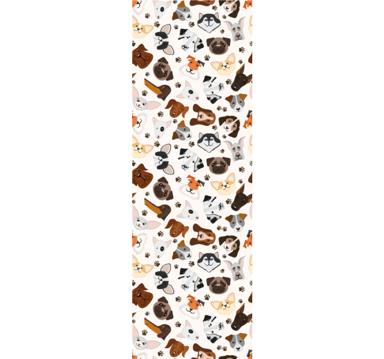 papel de parede infantil Mistura fofa padrão de cachorrinho - TenStickers