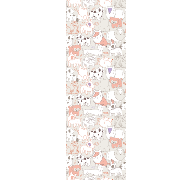 papel de parede animais mural de cachorrinhos brincalhões - TenStickers