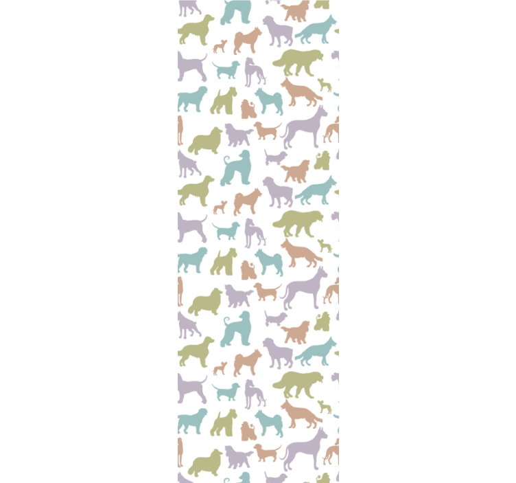 Papel de parede cães silhuetas coloridas - TenStickers