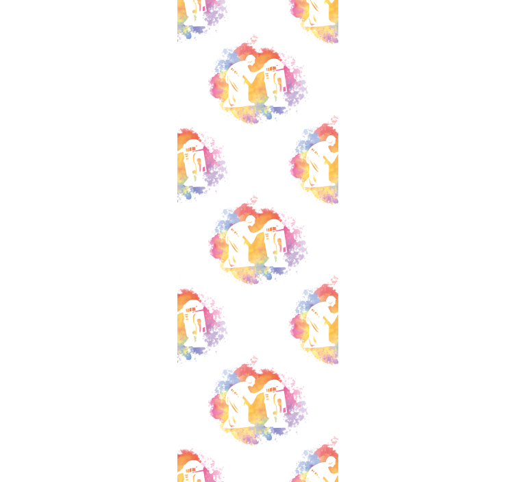 papel de parede artístico silhueta de casal abstrata - TenStickers