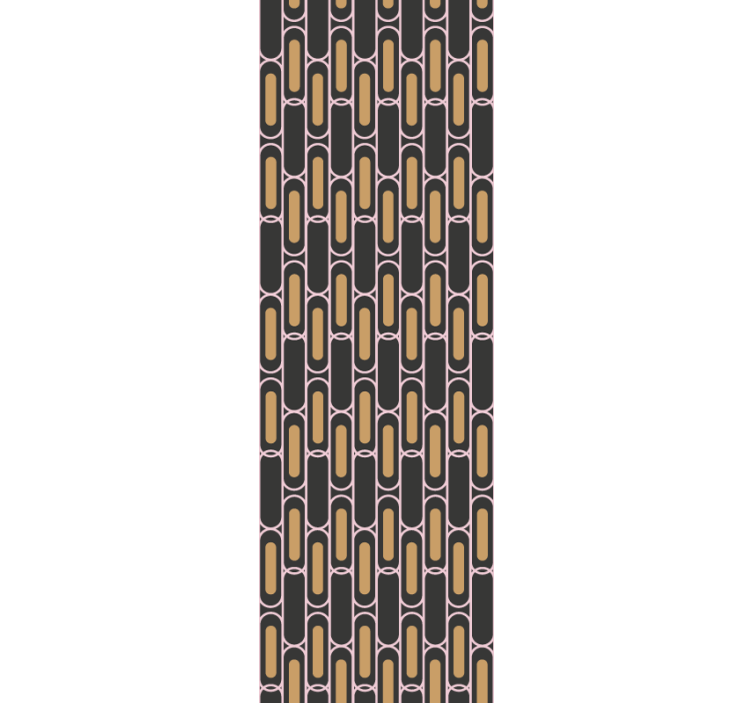 Papel de parede moderno padrão geométrico rosa e marrom - TenStickers