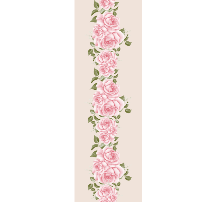 papel de parede floral Padrão vintage rosa - TenStickers