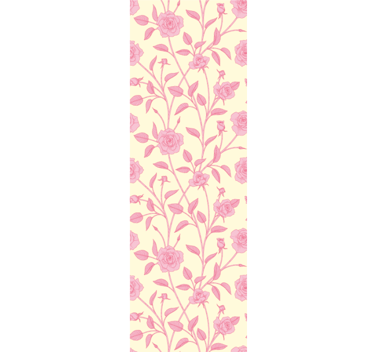 papel de parede floral Rosas pequenas vintage em fundo rosa - TenStickers