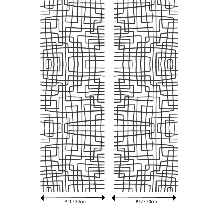 papel de parede para sala de jantar padrão de linha abstrata - TenStickers