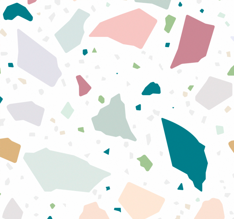 papel de parede para cozinha terrazzo geométrico colorido - TenStickers