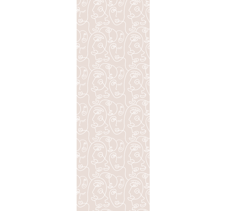 Papel de parede artístico com padrões de rostos abstratos - TenStickers