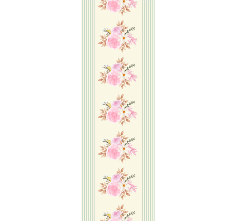 papel de parede floral design de listras florais - TenStickers