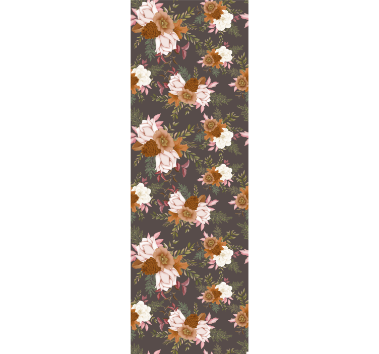 papel de parede floral Estilo grandmillenial floral cinza - TenStickers
