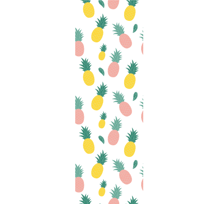 papel de parede para cozinha padrão de abacaxi tropical - TenStickers